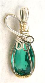 Emerald pendant, handmade jewelry