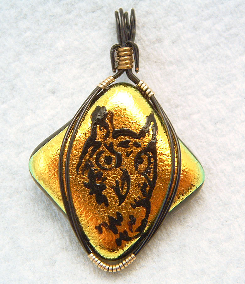 Owl jewelry, owl face pendant