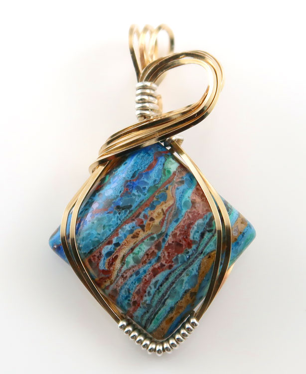 Rainbow Calsilica pendant, jewelry for sale