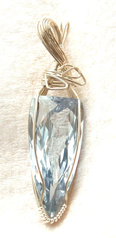 Light blue topaz pendant, topaz jewelry for sale